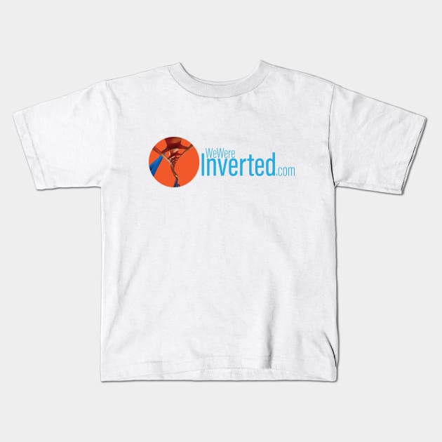 We Were Inverted Logo | Orange Circle | Blue Text Kids T-Shirt by We Were Inverted